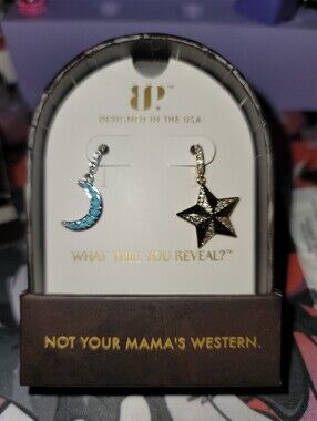 NWT-BP Turquoise Magenesite & Diamond Cubic Zircornia Moon & Gold Star Charms